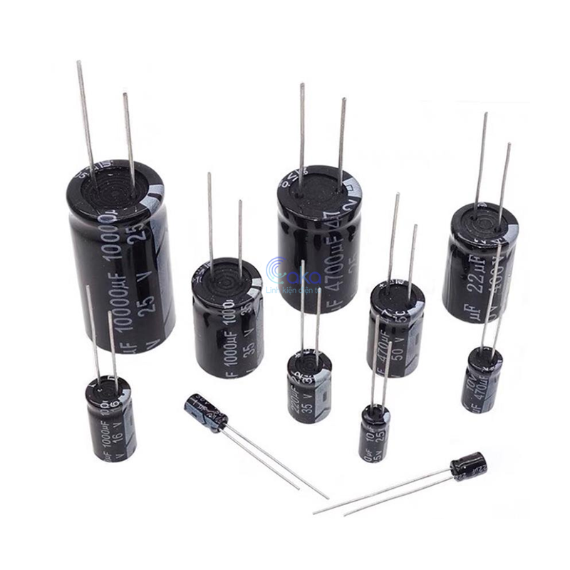 Tụ hóa, tụ điện 6.3v 16v 25v 35v 50v 63v 100v 400v các loại nhiều điện dung