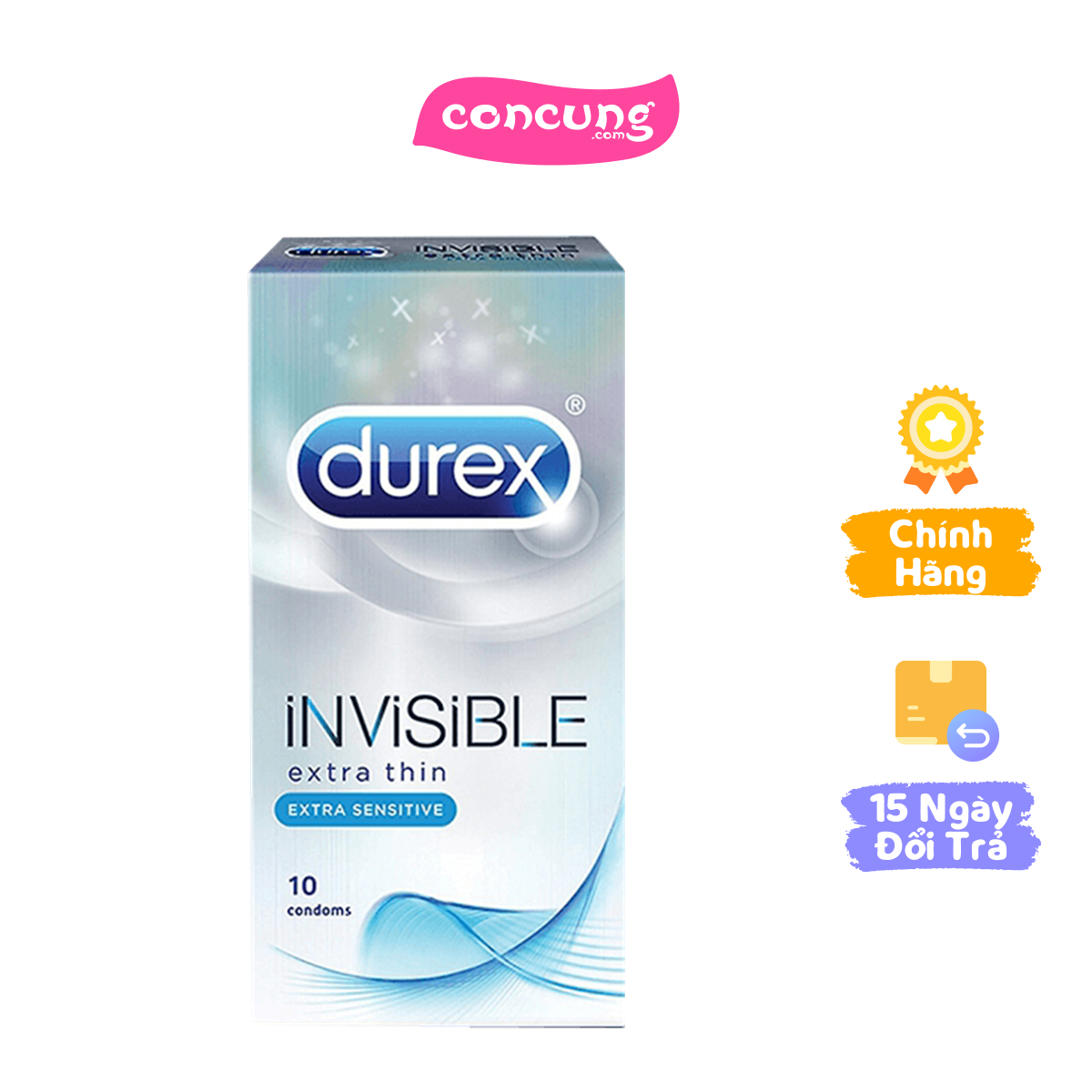 Bao Cao Su Durex Invisible hộp 10 gói