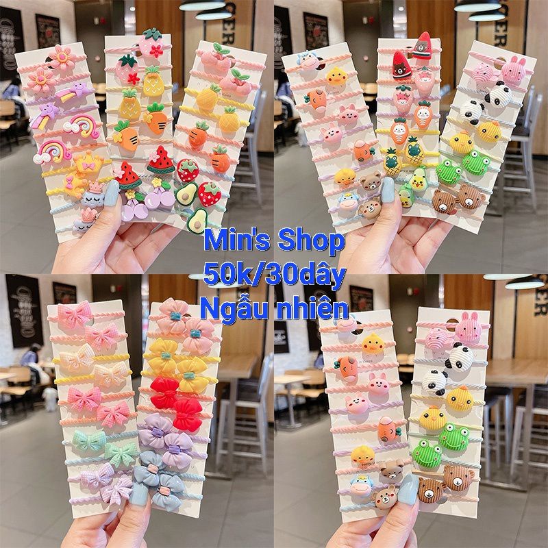 Set 30 dây buộc tóc cho bé siêu dễ thương (giao mẫu ngẫu nhiên)