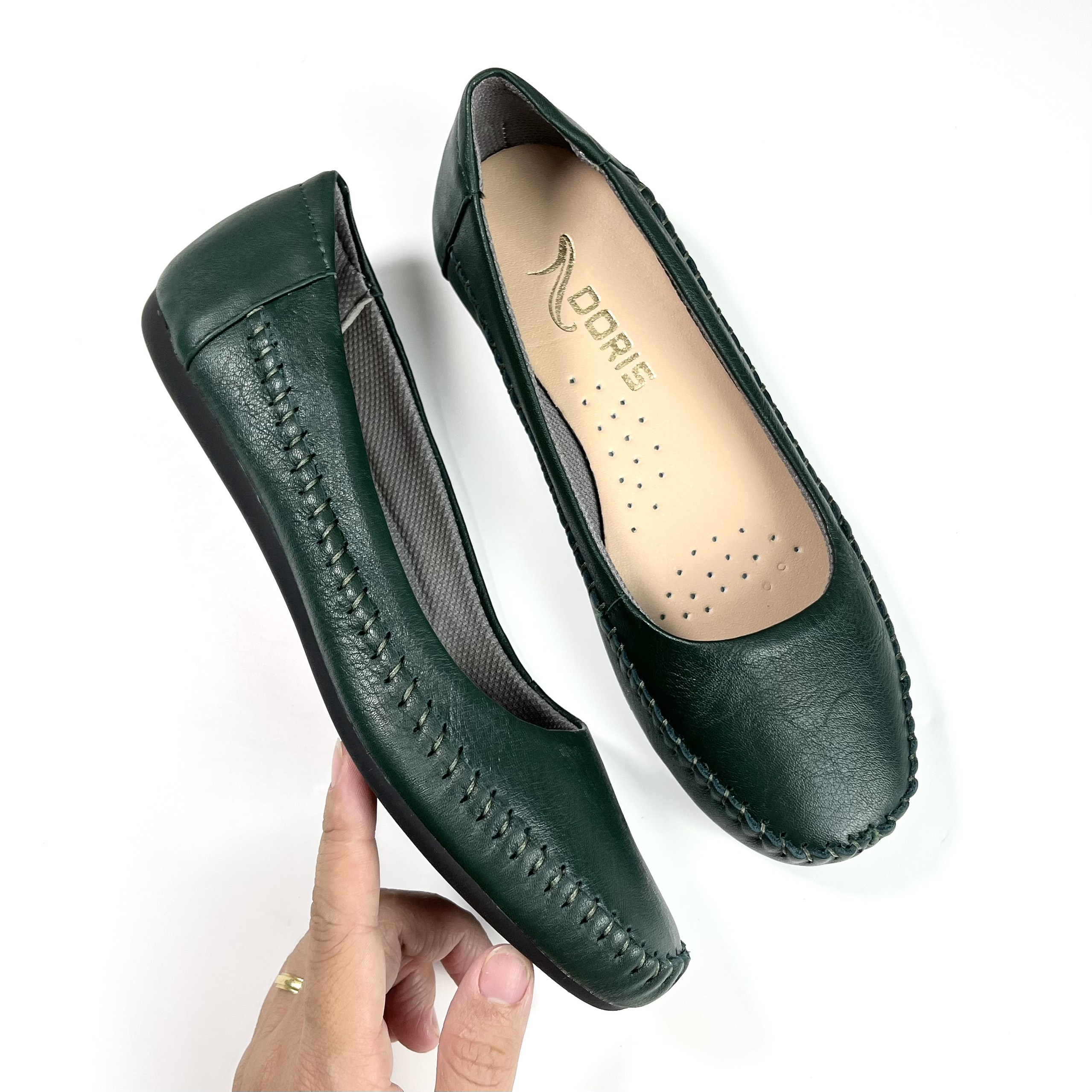 Giày Búp Bê Đế Bệt DORIS DR009, Da Bò Thật Siêu Êm - CÓ BẢO HÀNH