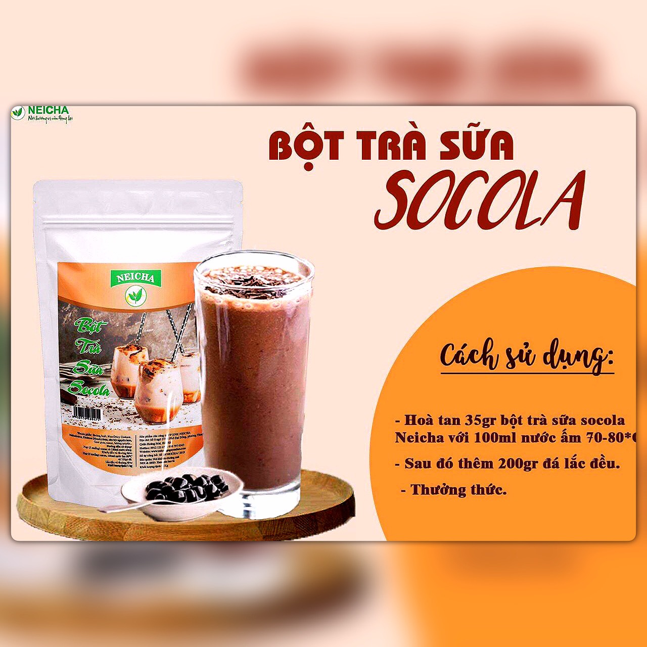 (200g)Trà Sữa Vị Socola PHA SẴN SIÊU NHANH. DATE MỚI