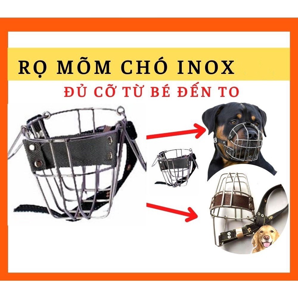 Dọ mõm cho chó 3 kích cỡ - chất liệu inox không rỉ cực bền chắc chắn
