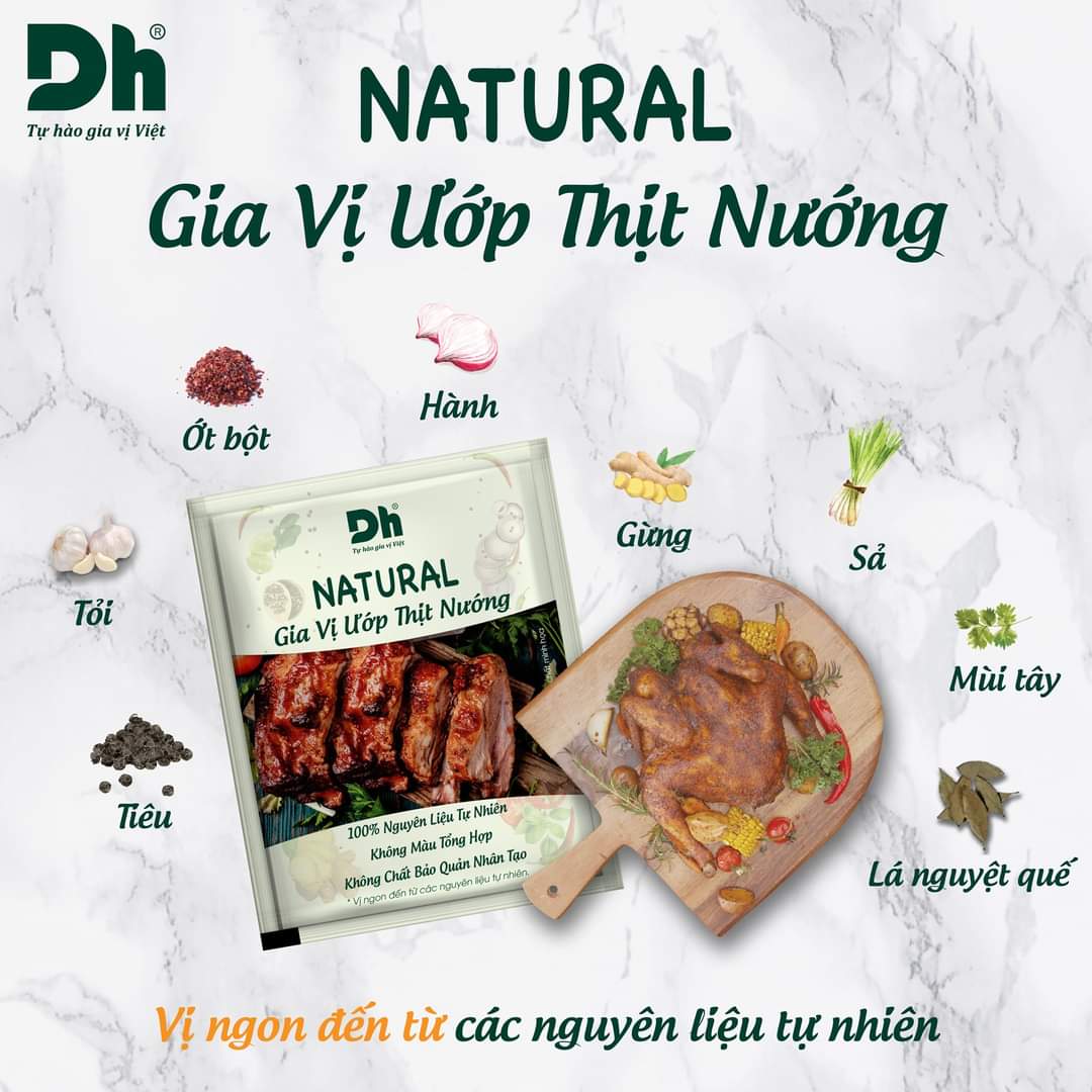Natural gia vị ướp thịt nướng DH Food gói 10 gr