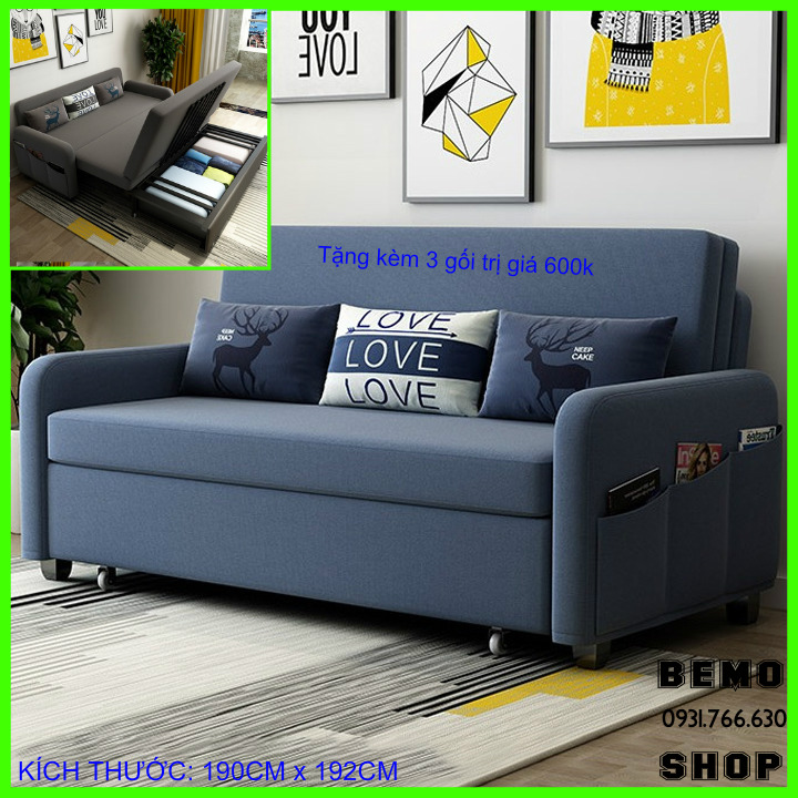 Giường sofa gấp gọn - Ghế sofa đa năng - Giường gấp gọn thành ghế phong cách mới 1m9 x 1m92