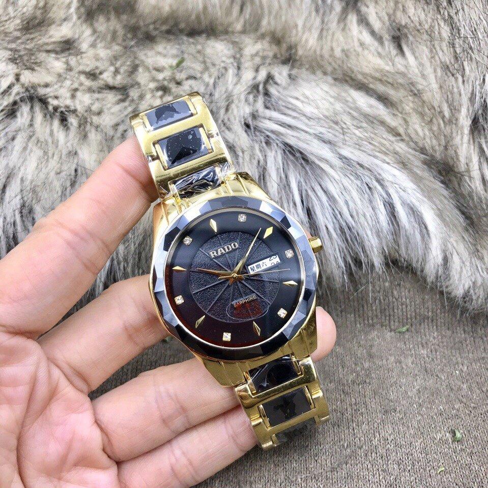 [HCM]Đồng hồ nam mặt tròn dây đá ceramic kết hợp viền inox tinh tế trẻ trung nhưng vẫn rất sang trọng