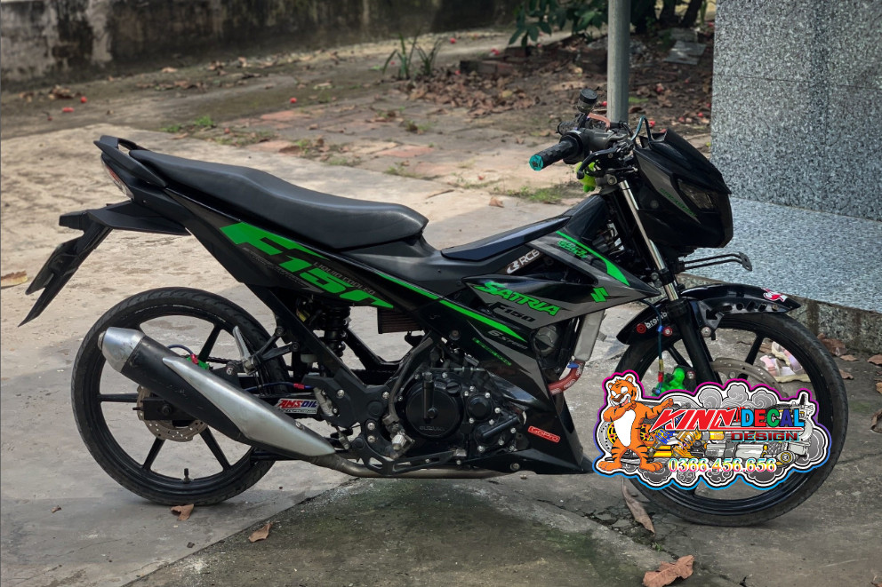 Tem Rời Satria màu đen xanh lá xám