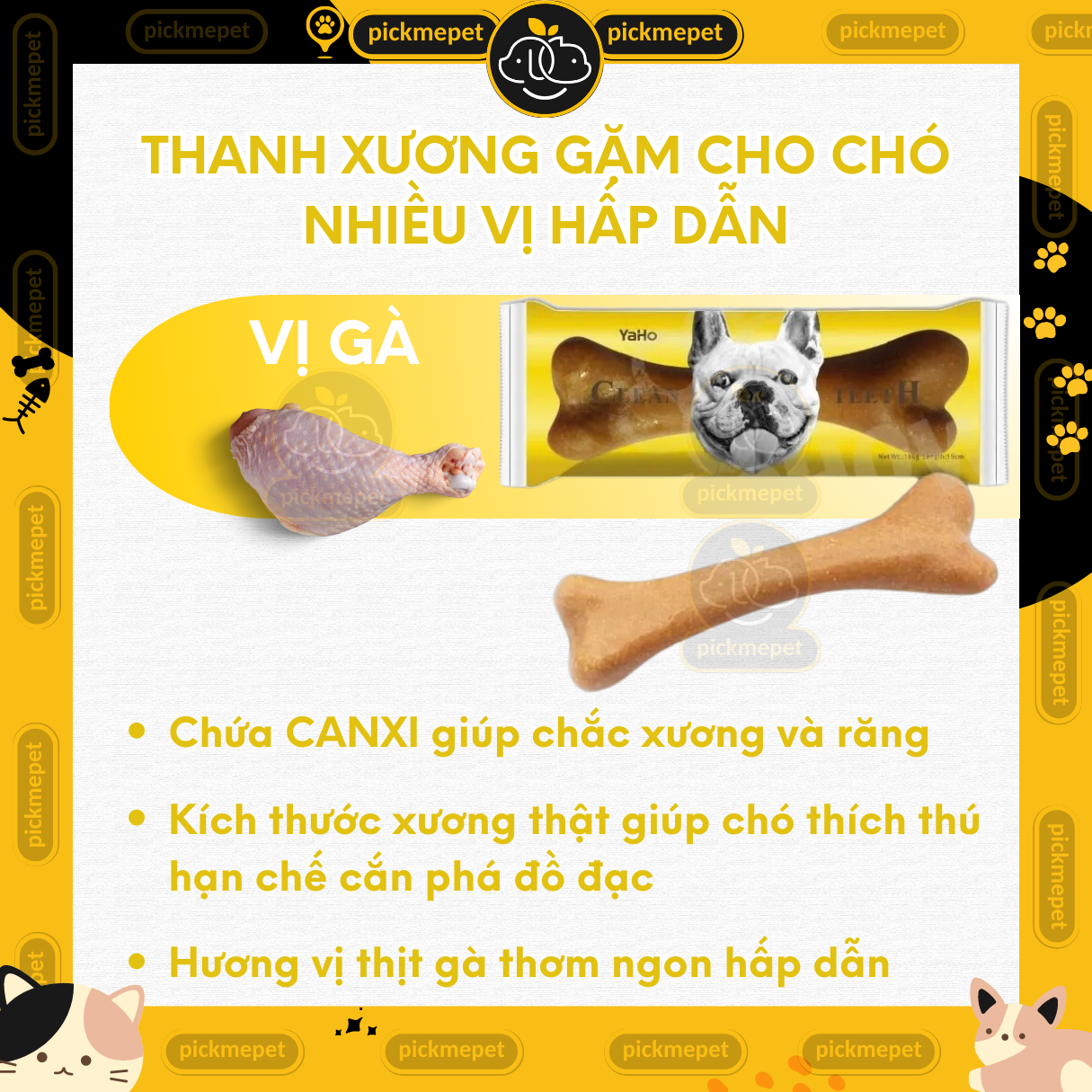 YAHO Bone Teeth Cleaner for Dogs Many Delicious and Attractive Flavors
