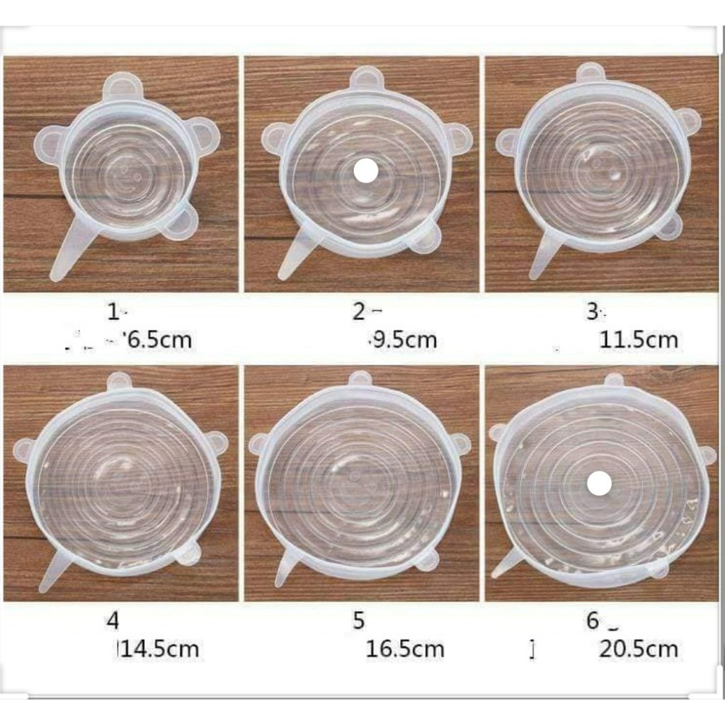[HCM]Set 6 cái nắp đậy thực phẩm silicon nhiều kích cỡ