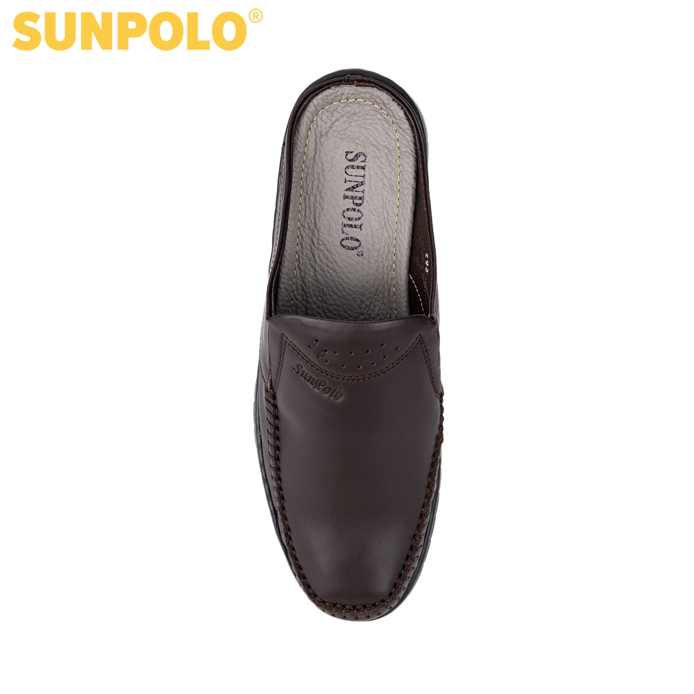 Dép Sapo nam da bò SUNPOLO SPO293 (Đen, Nâu)