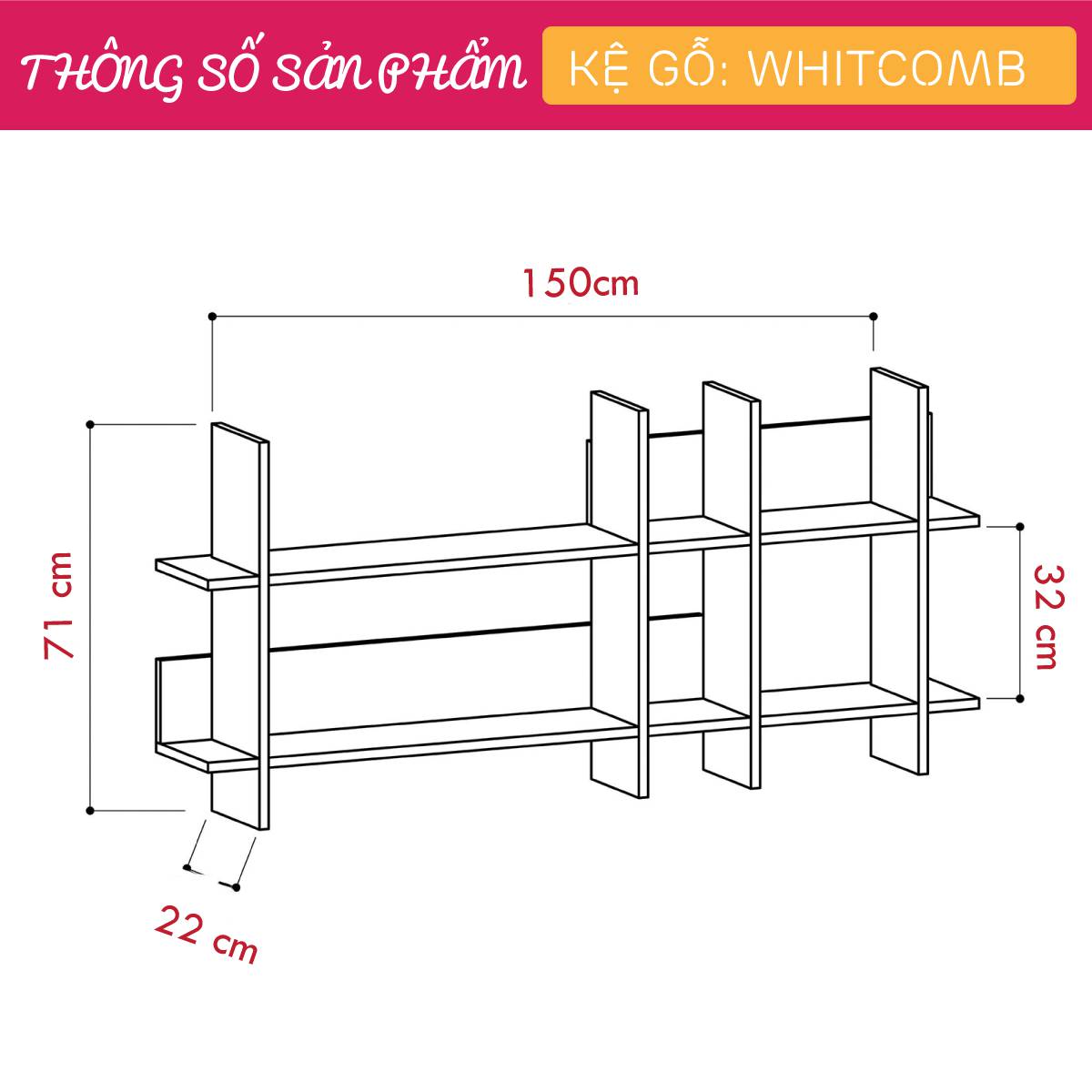 Kệ trang trí mini tiện dụng SMLIFE Whitcomb