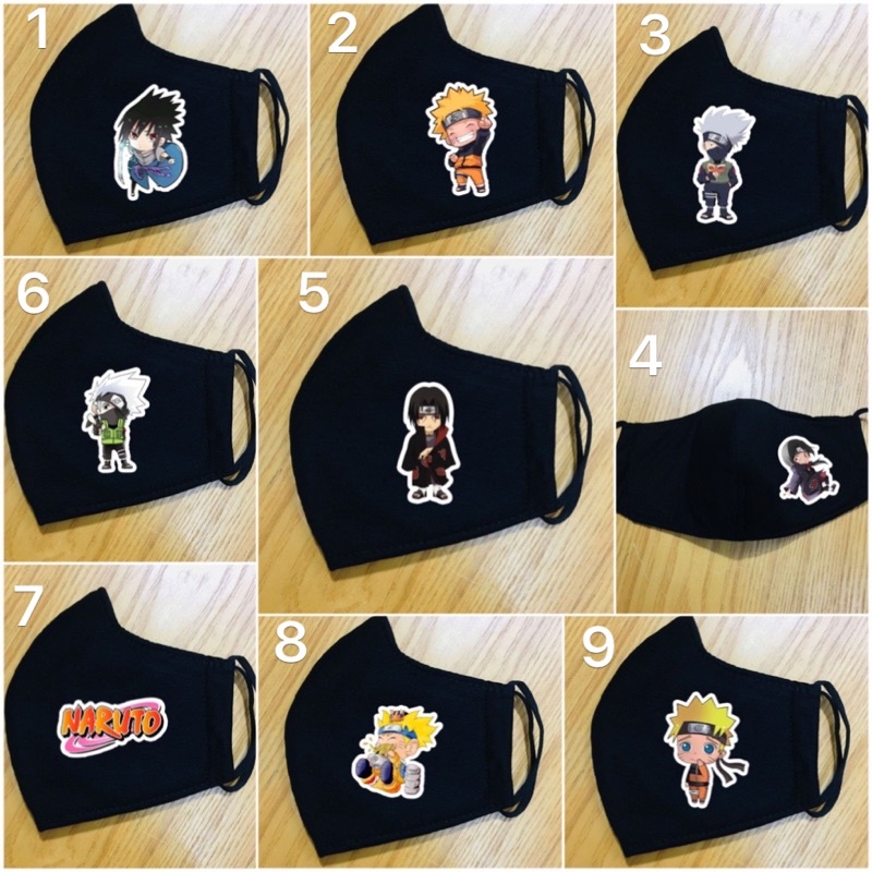 Khẩu trang Naruto 3 lớp / khẩu trang chống bụi anime Naruto