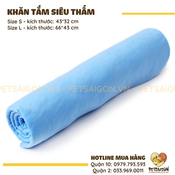 KHĂN TẮM SIÊU THẤM CHO CHÓ MÈO