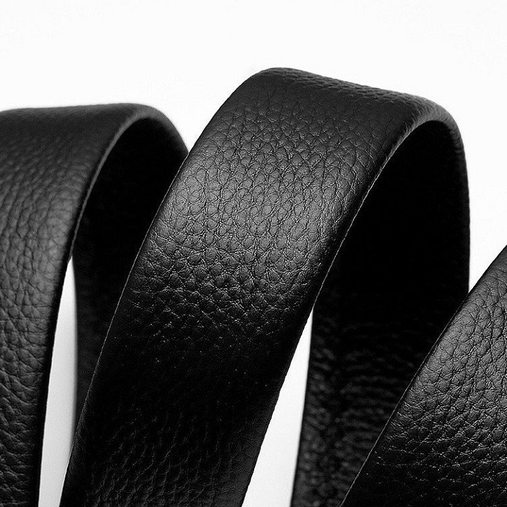 Thắt lưng nam dây da cao cấp, mặt khóa tự động (dây đen)