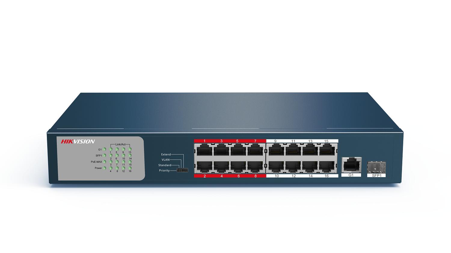 Switch PoE HIKVISION DS-3E0318P-E/M 16 port