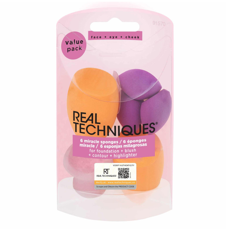 Bộ 6 mút tán kem nền real techniques