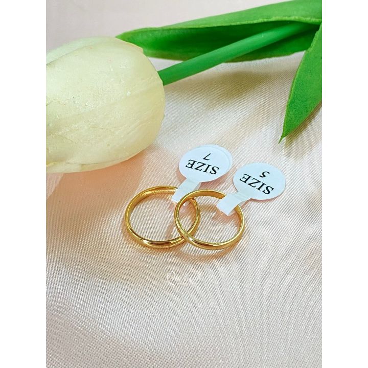 NHẪN TITAN VÀNG TRÒN TRƠN BẢN 1.5mm