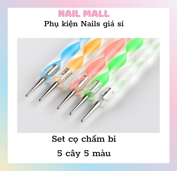 Set bút chấm bi nail 5 cây đủ size HN03