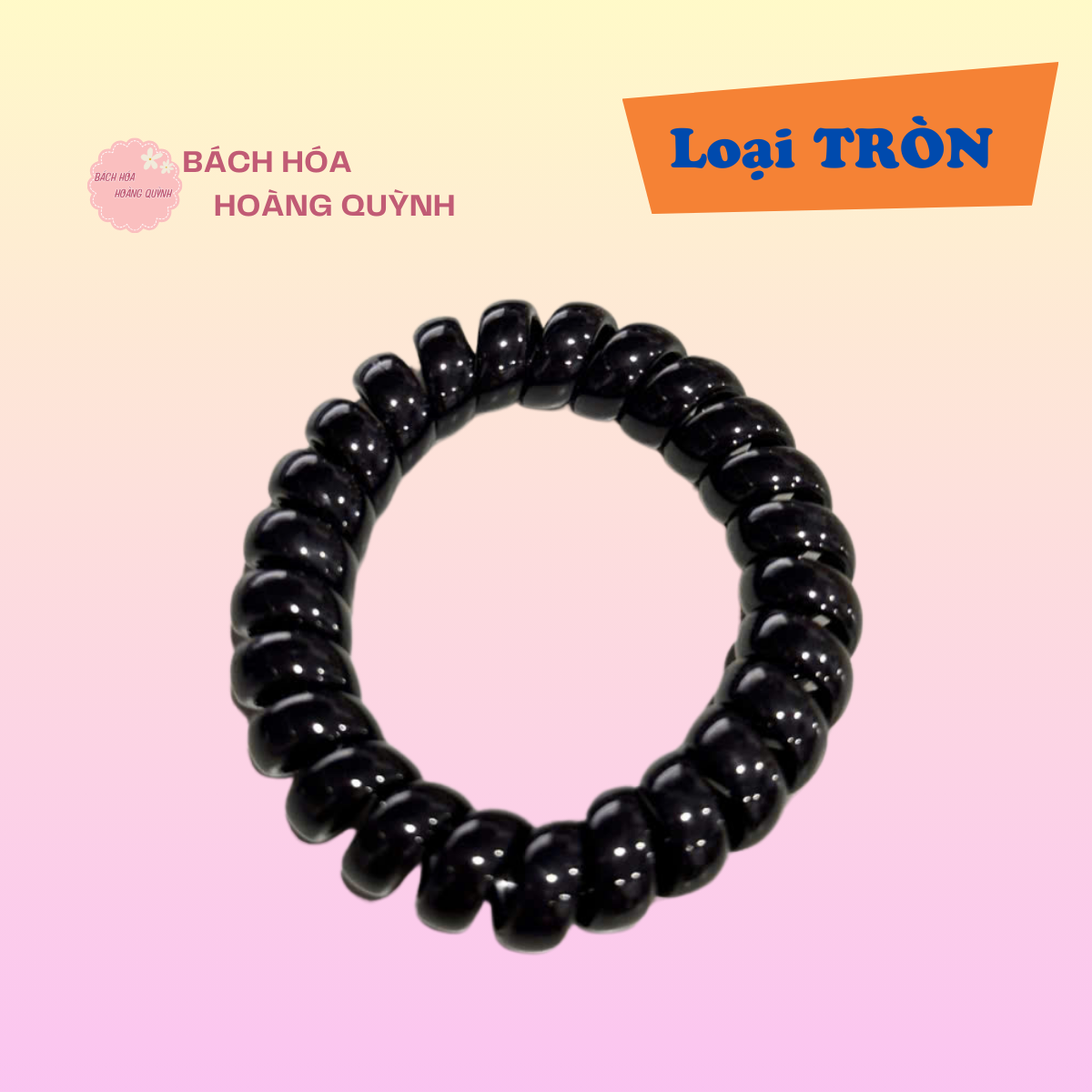 1 dây cột tóc lò xo bằng nhựa màu đen