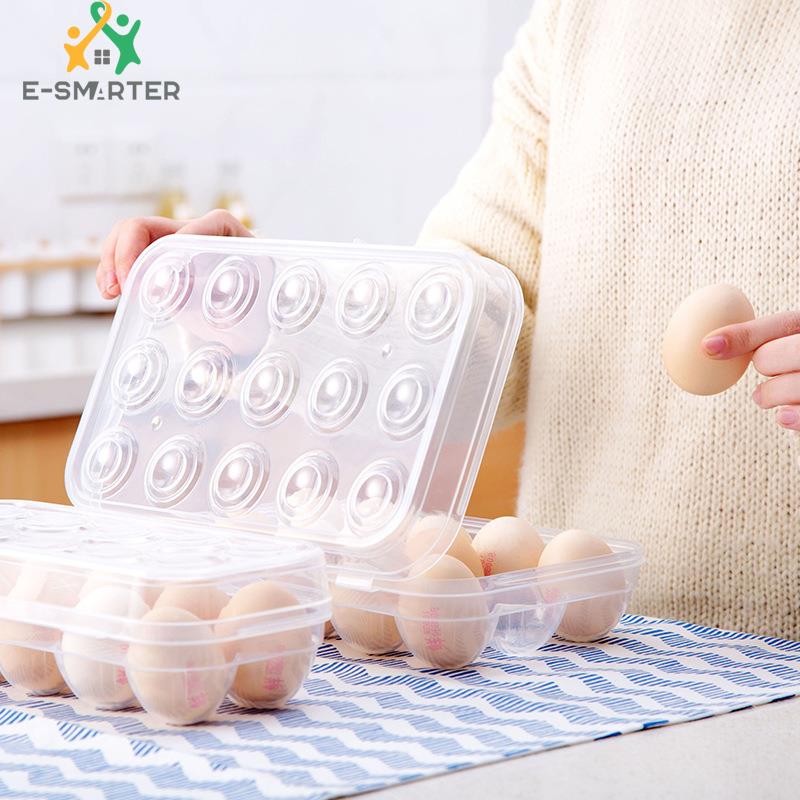 INSOUND Kitchen Egg Holder Refrigerator Egg Storage Bin Stackable Egg Dispenser with Lid (No Certification)