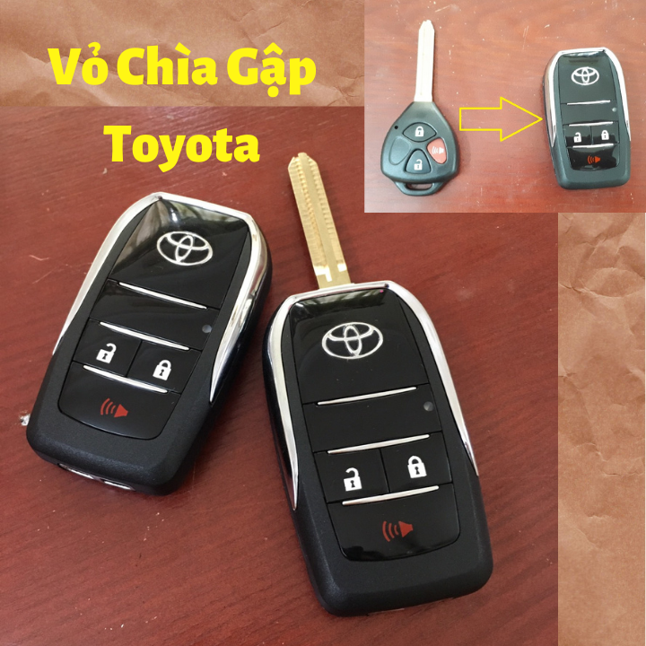 [Mới] Vỏ Chìa Khóa Xe Toyota Đổi Khóa Chìa Sang Khóa Từ Giấu Chìa Remote Các Dòng Camry, Vios, Innova, Yaris...