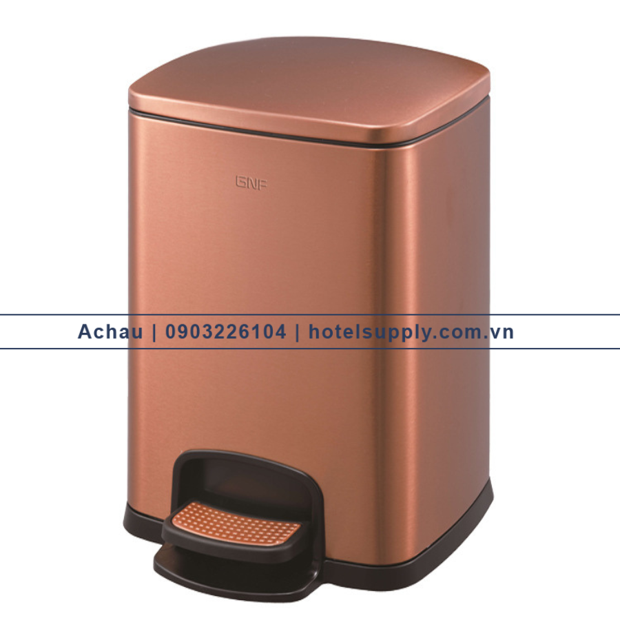 GNF 8L stainless steel square pedal bin kitchen food waste pedal bin metal diaper pail, SJ8-F01