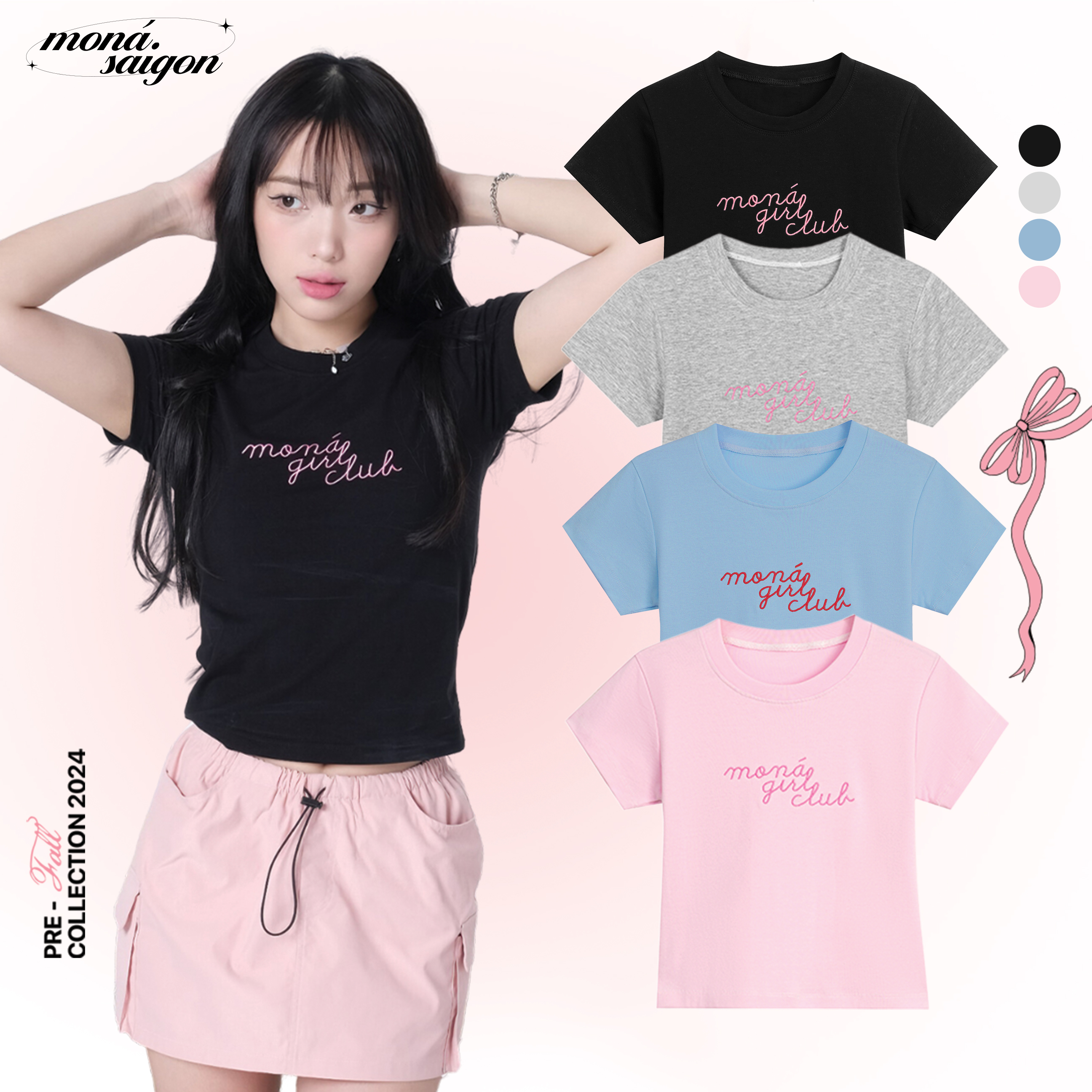 [VOUCHER 12%/149K] Áo thun baby tee form ôm Y2K MONÁ - PONY