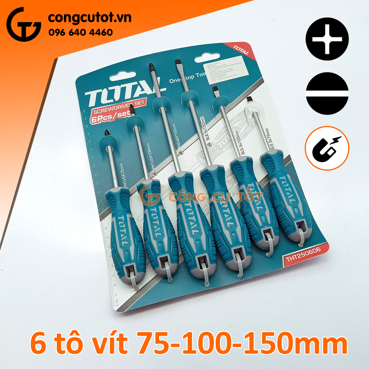 Bộ 6 tua vít Total THT250606