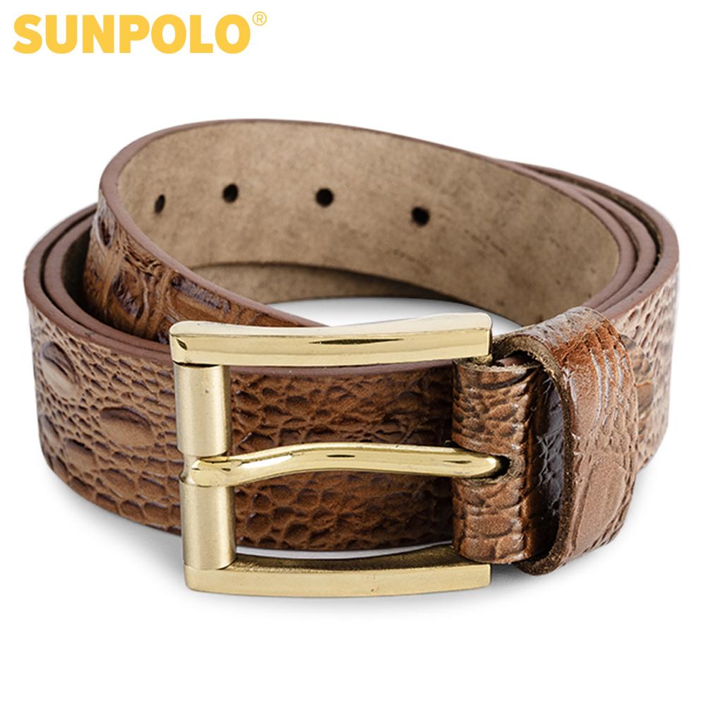 Thắt Lưng Nam Da Bò SUNPOLO BS07B (Nâu bò)