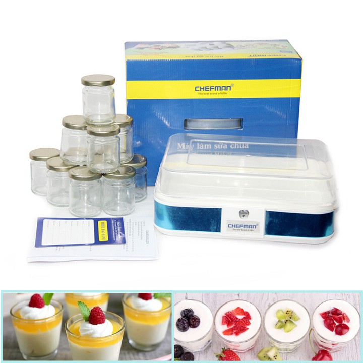 Máy Làm Sữa Chua 12 Cốc Thủy Tinh - Máy Làm Sữa Chua Tại Nhà - Đồ gia dụng nhà bếp