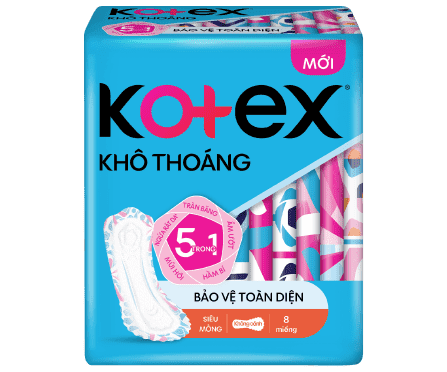 Băng vệ sinh Kotex Khô thoáng Siêu mỏng không cánh 8 miếng