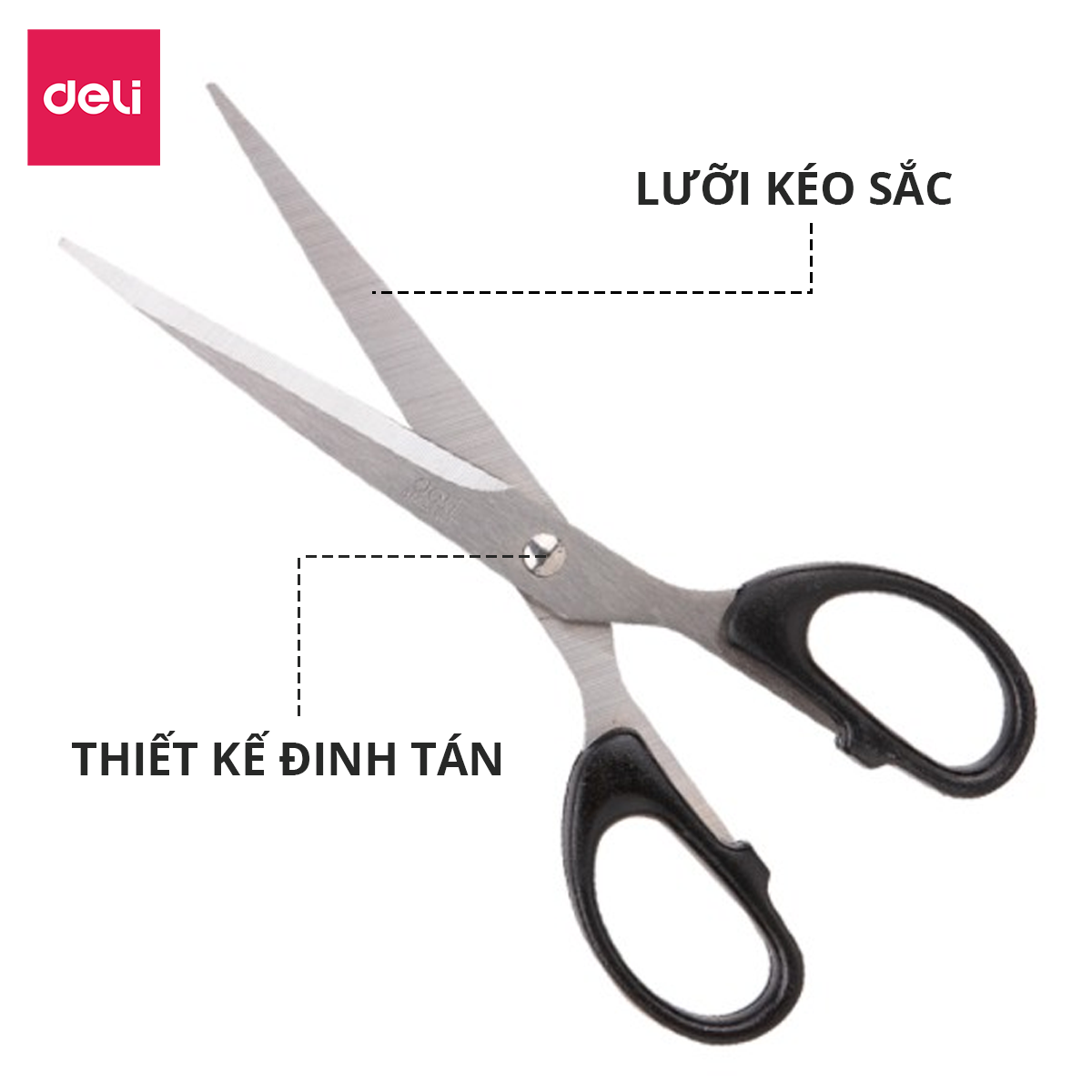 Kéo Văn Phòng 180mm Deli Đa Năng E6009