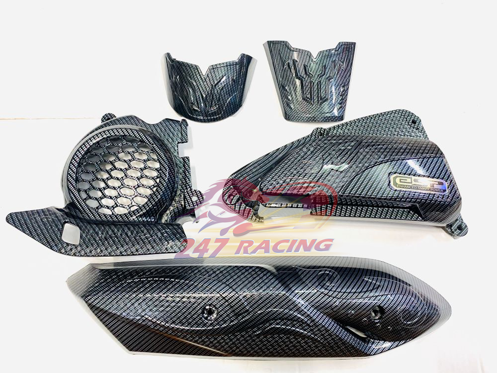Combo 5 món CARBON gắn VISION 2021 pát pô+mỏ dè+quạt+pô e