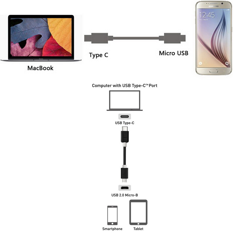 Cáp USB-C sang Micro USB 1 mét Unitek Y-C473BK