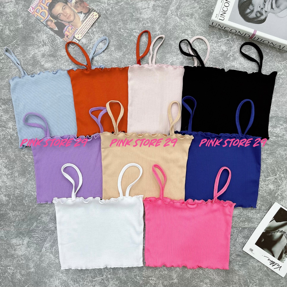 Áo croptop 2 dây thun gân A5201