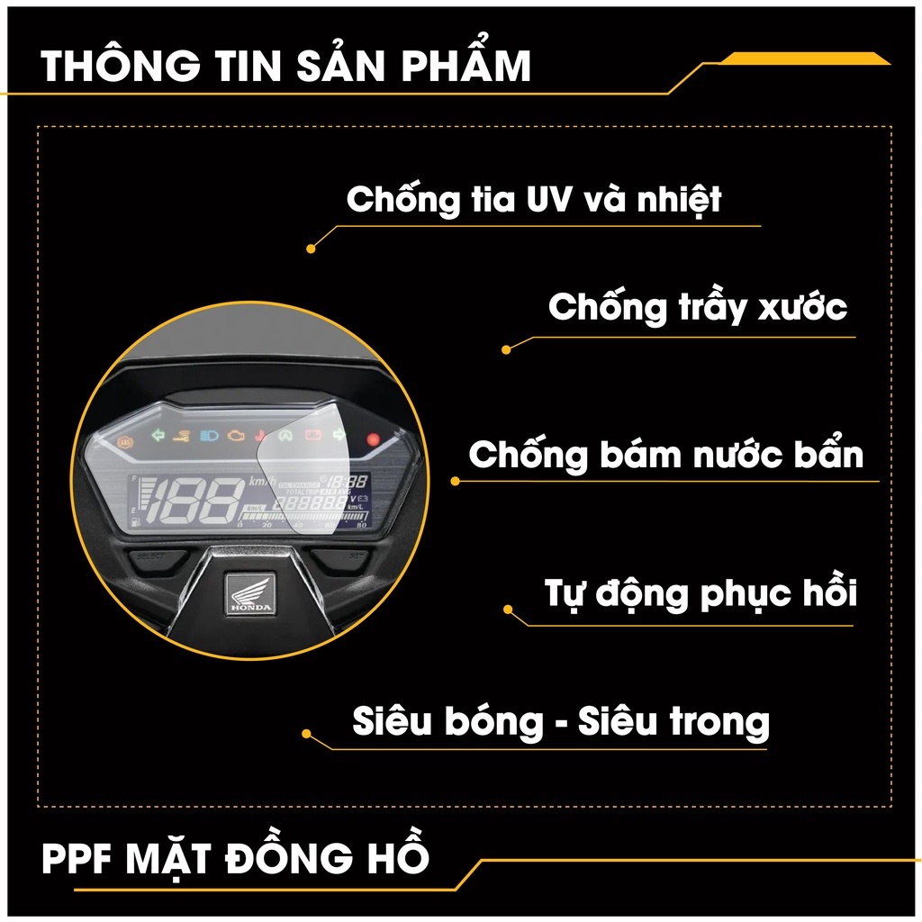 Bộ 2 miếng dán ppf mặt đồng hồ xe winner x 2022 - winner v3 - tặng bộ dụng cụ dán