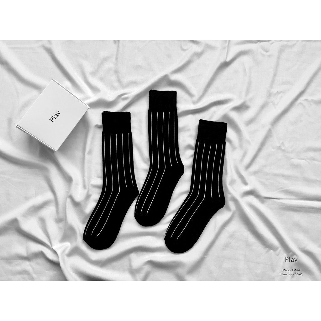 [Mã SKAMCLU8 giảm 10% cho đơn từ 100K] Set 3 đôi vớ nam chấm bi trơn chất cotton - Tất công sở Plav