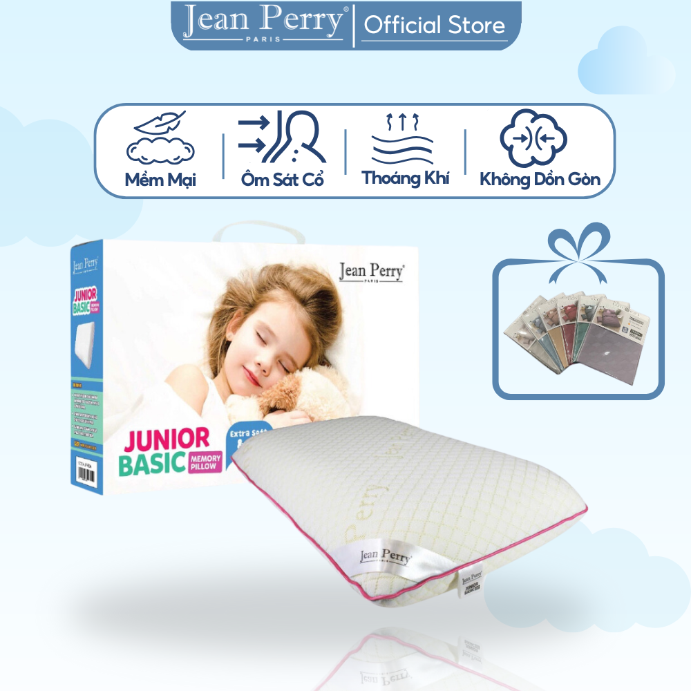 Gối nằm cho bé memory foam Jean Perry Junior Basic kích thước 30x50x11cm