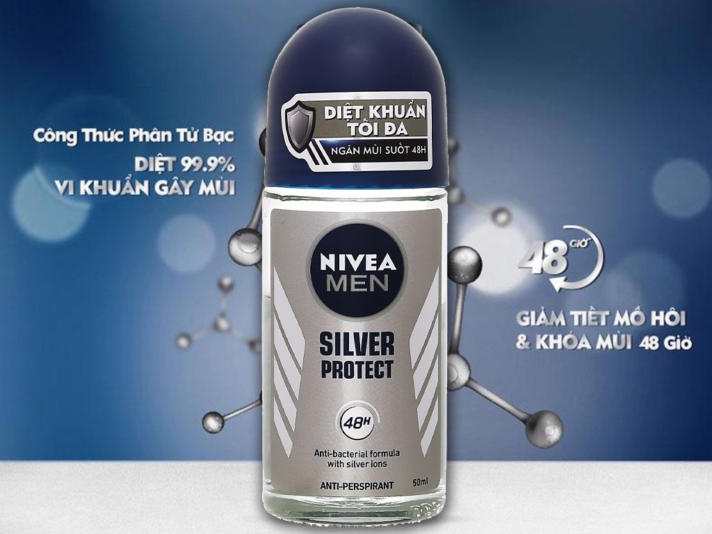 Lăn khử mùi Nivea Men Silver Protect 50ml