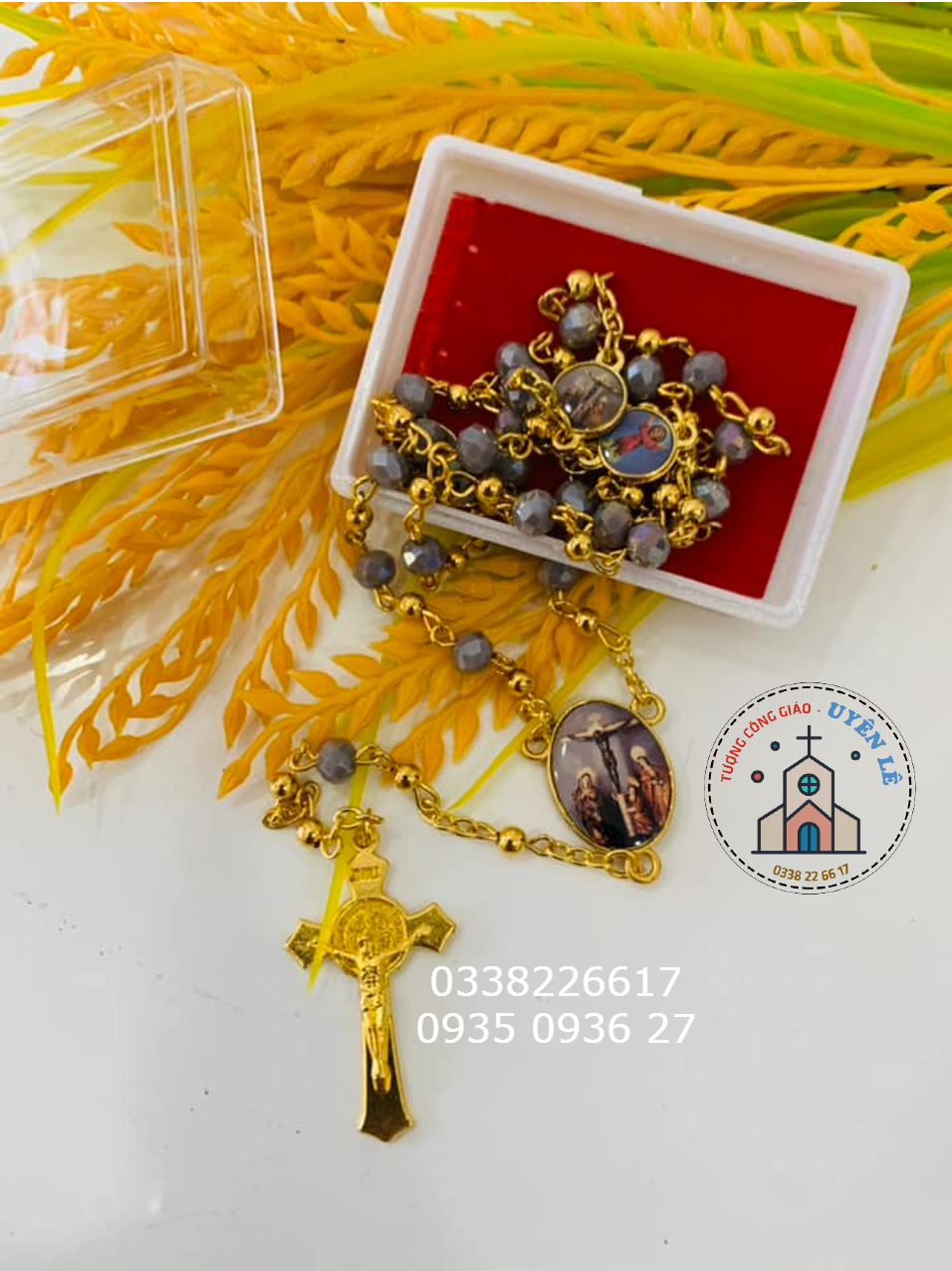 Chuỗi tràng hạt mân côi cao cấp có hộp