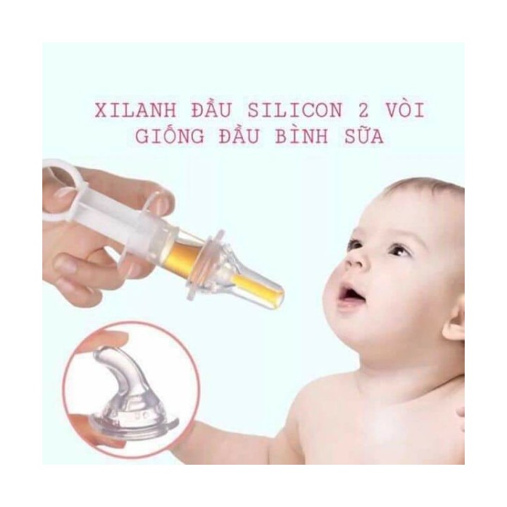 Xi lanh đầu silicon 2 vòi bơm sữa cho bé