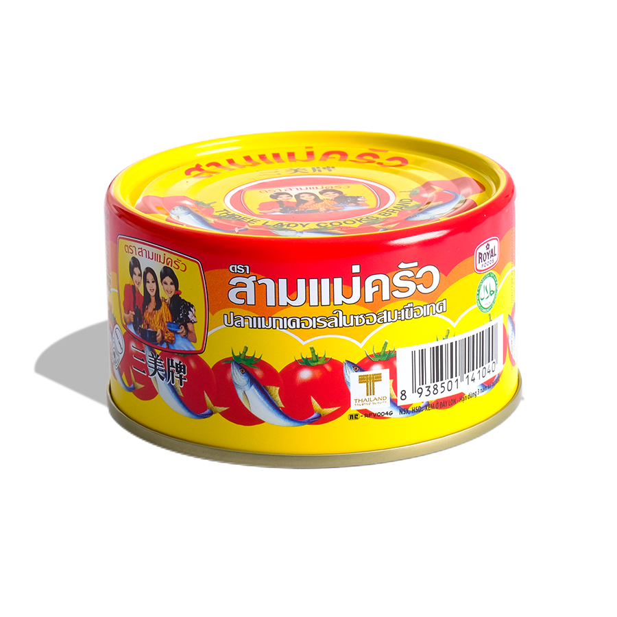 [HSD - 11-2024 - Cá Hộp 3 Cô Gái] Cá Nục Xốt Cà Lon 190gr - Nắp giựt