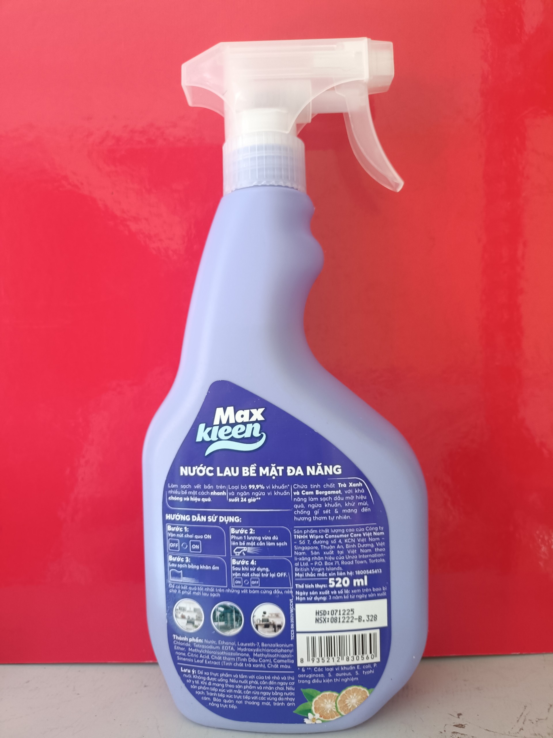 Nước Lau Bề Mặt Đa Năng MaxKleen 520ml
