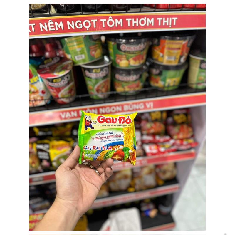 COMBO 5 GÓI MÌ GẤU ĐỎ CHAY RAU NẤM 63gr