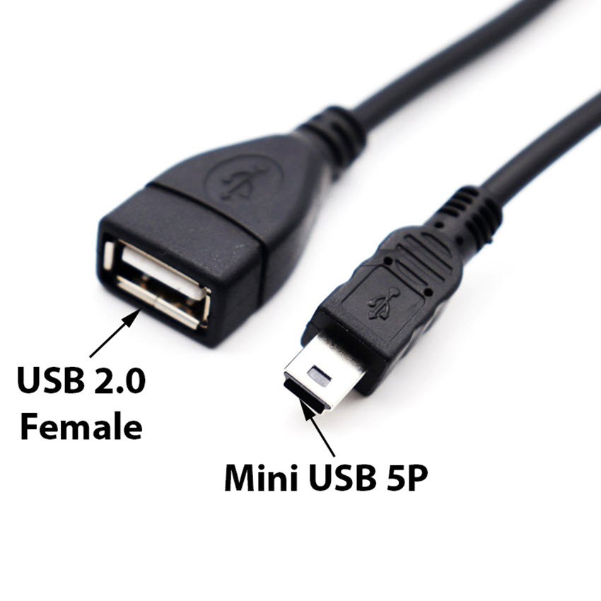 Dây otg mini usb to usb kết nối âm thanh trên ô tô