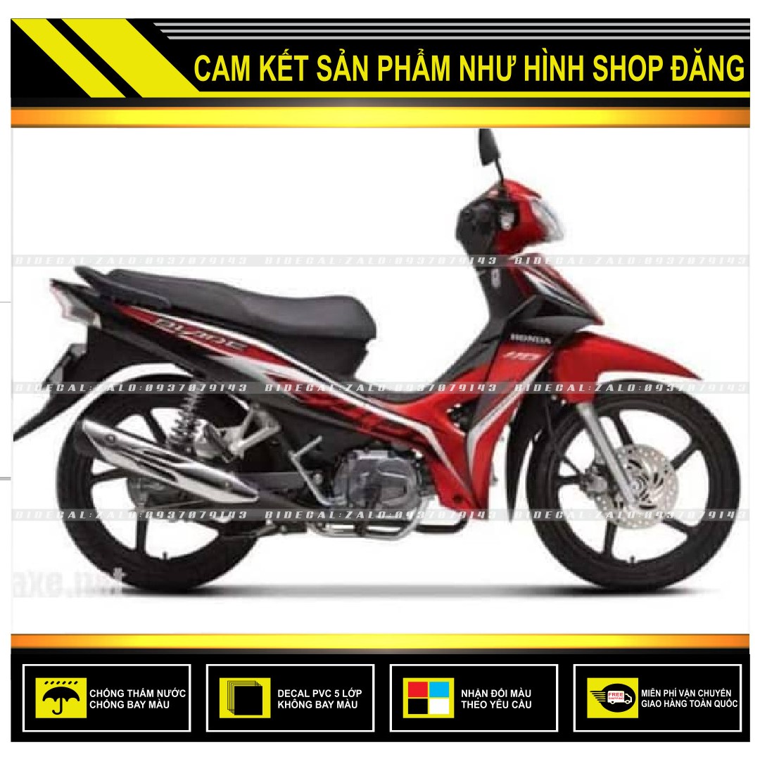 Tem rời wave blade 110 chế mẫu zin đỏ đen