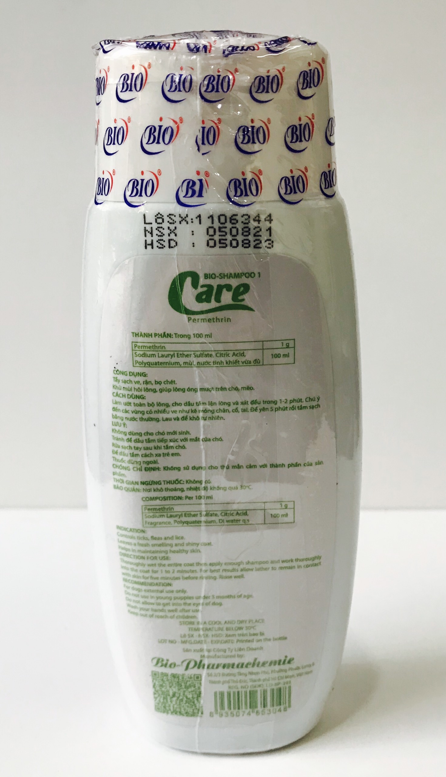 Sữa tắm Bio Care trị ve, rận dành cho chó mèo (chai)
