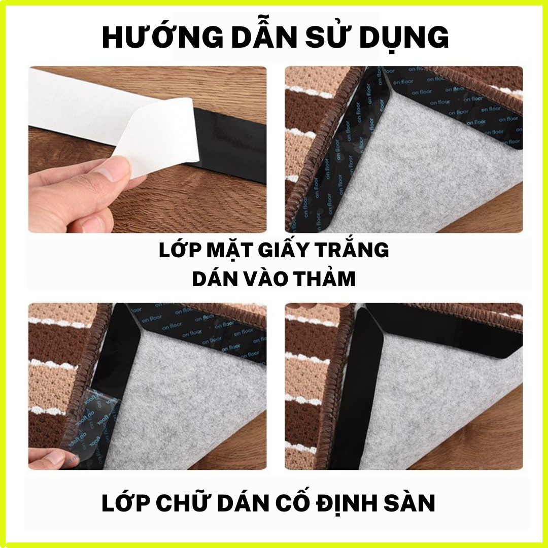 4 Miếng Dán Thảm Chống Trơn Trượt