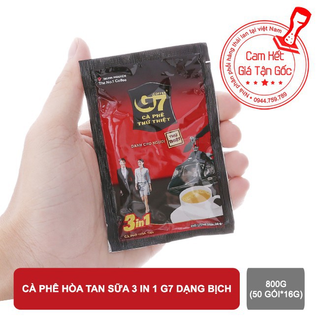 [Date:2021]Cà phê hòa tan sữa 3in1 G7 bịch (50 gói x 16g)