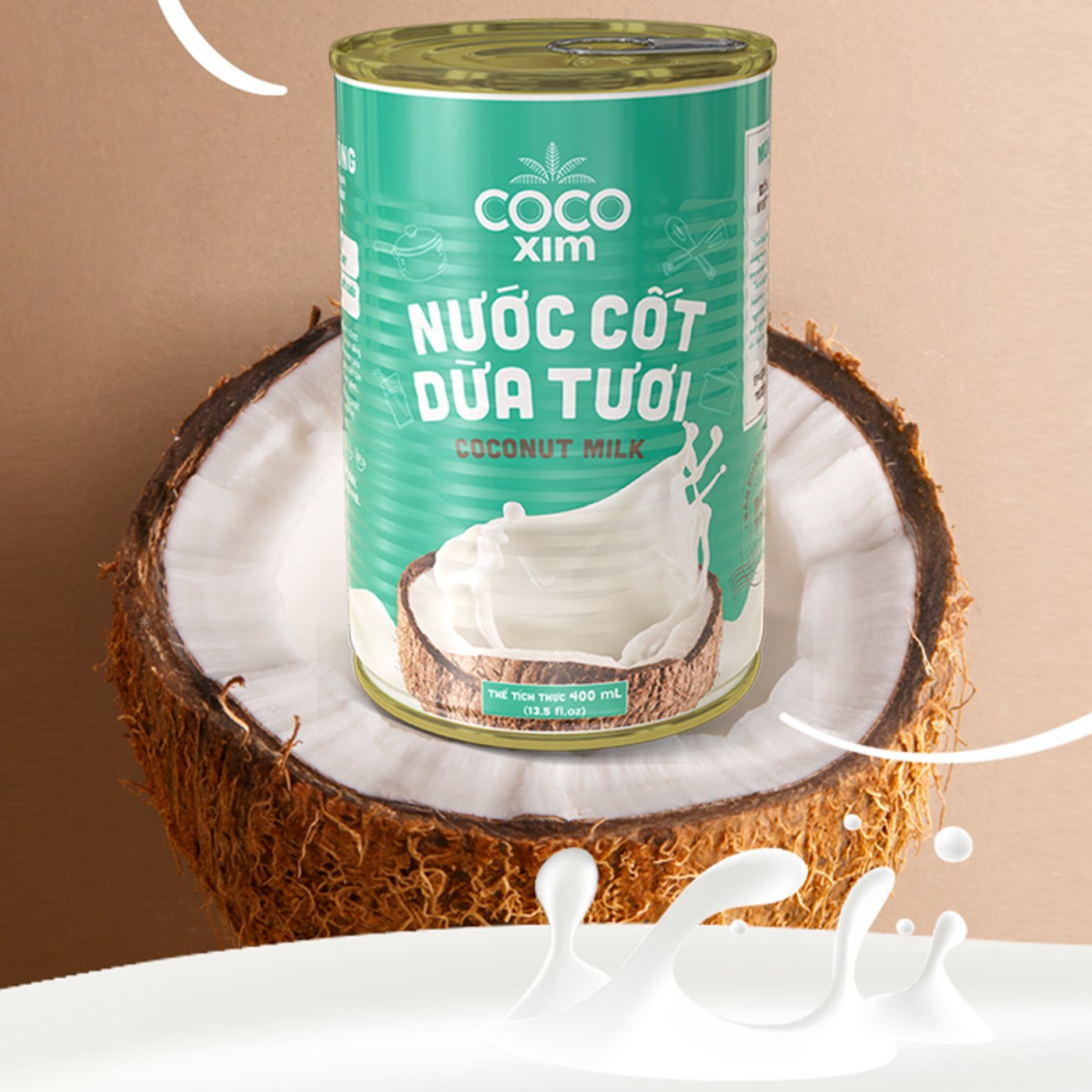 Nước cốt dừa tươi Cocoxim - Lon 400ml
