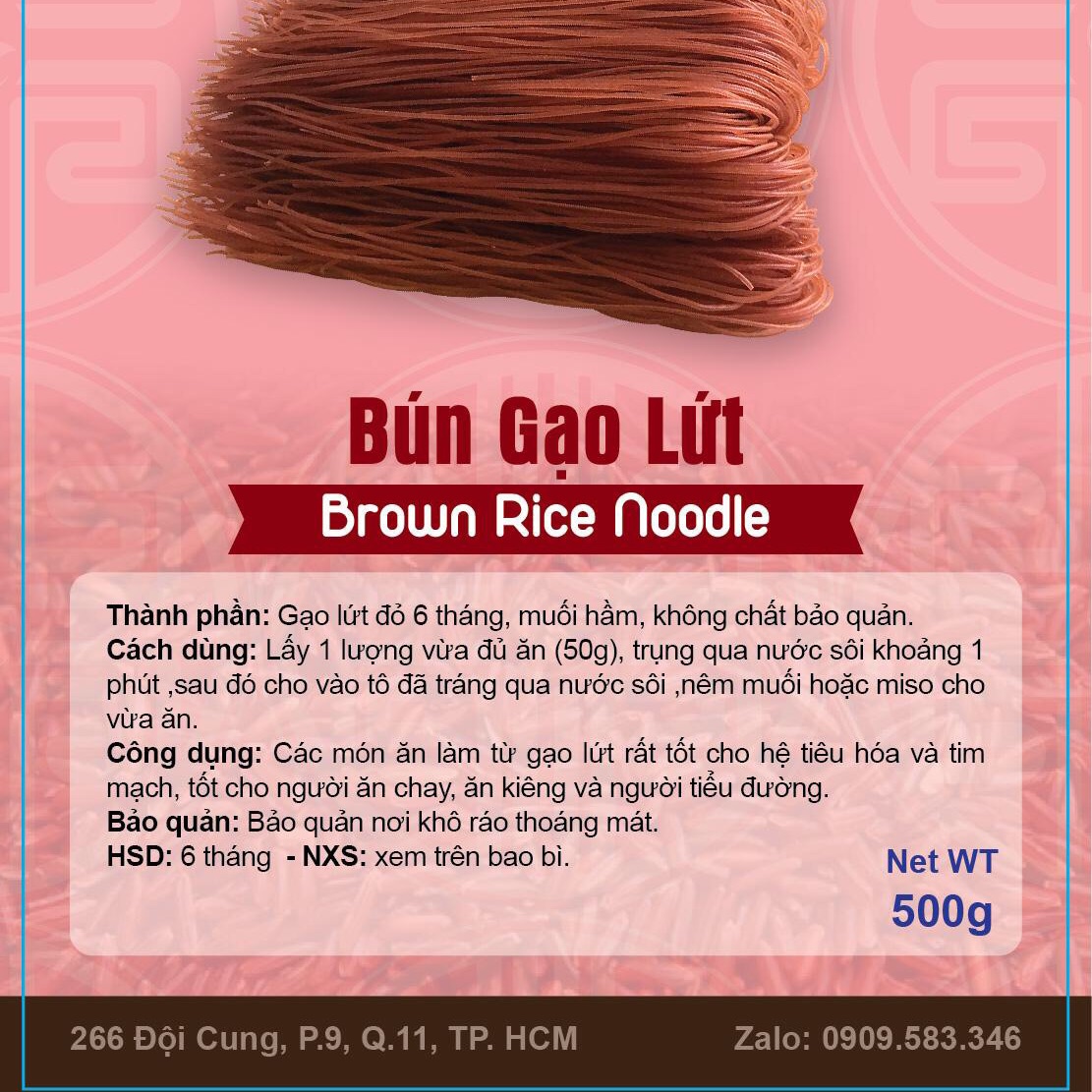 Bún Gạo Lứt 500g